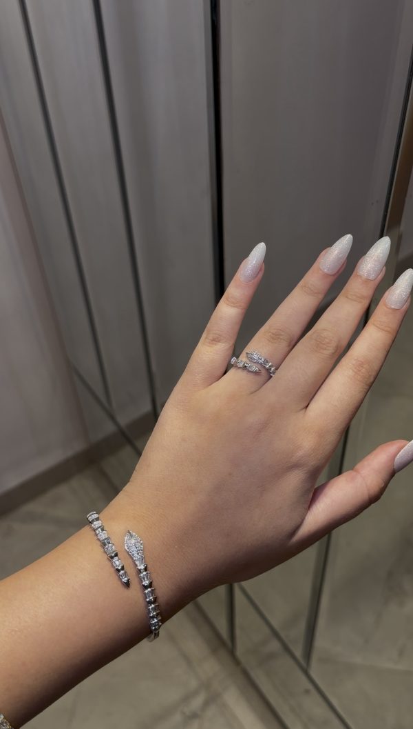Bracelet et bague bvlgari argenté ajustable 🩶