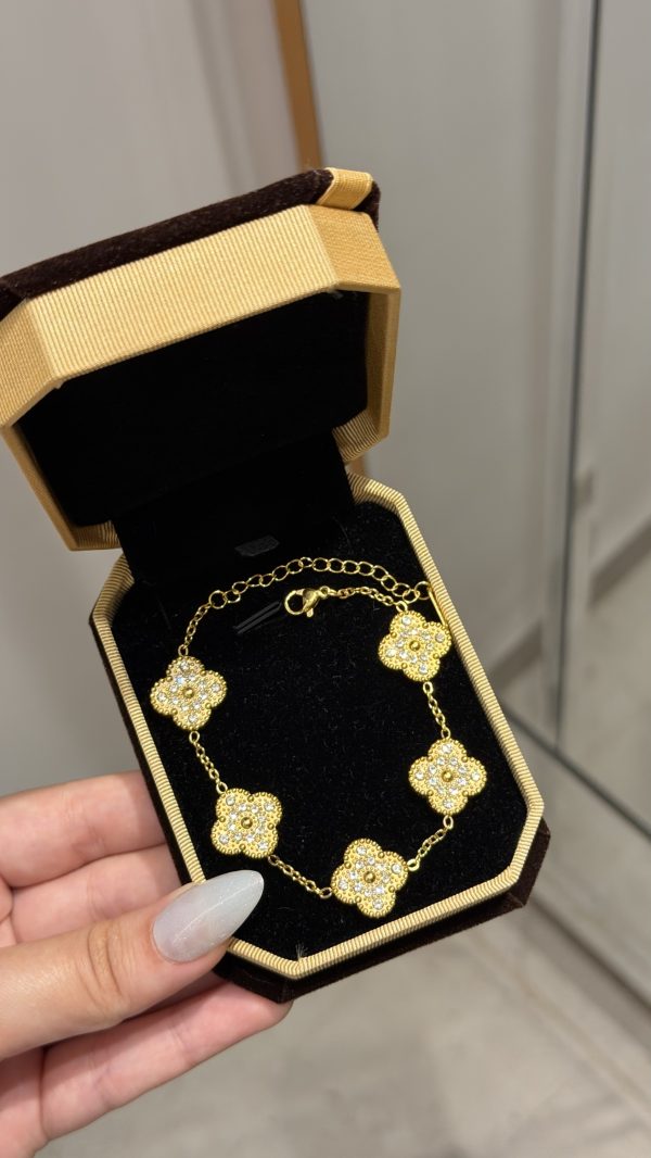 Gourmette Van Cleef strass doré ✨