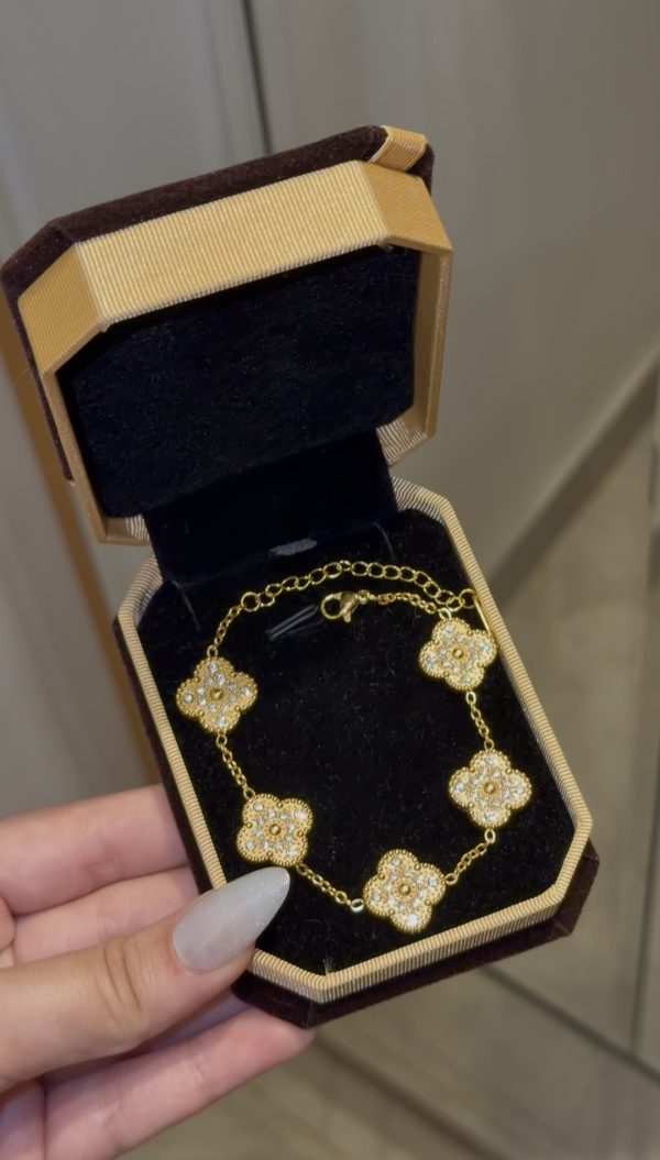 Gourmette Van Cleef strass doré ✨