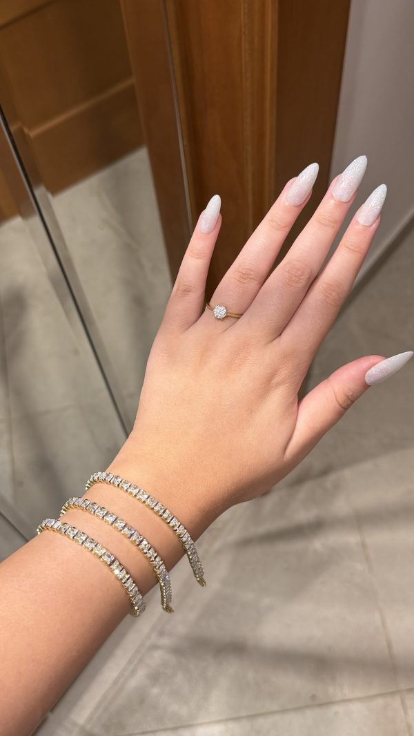 Gourmette tennis doré acier ✨