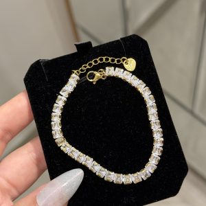 Gourmette tennis doré acier ✨
