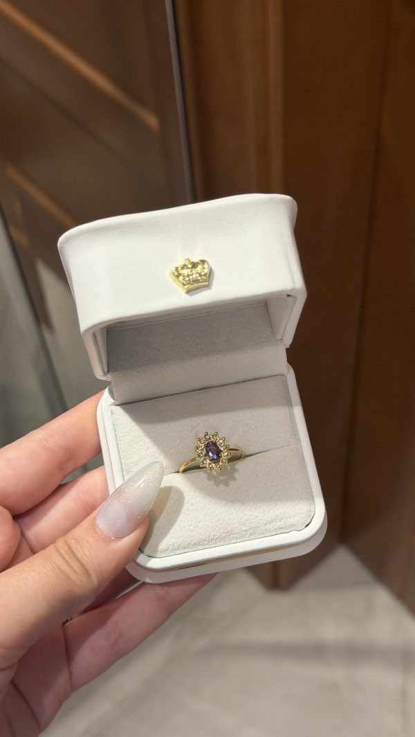 Bague marquise violette ajustable ✨