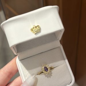 Bague marquise violette ajustable ✨