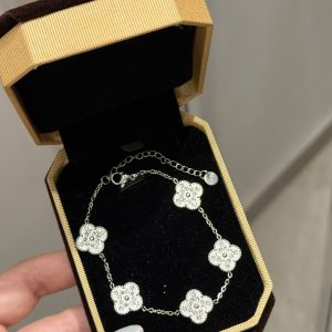 Gourmette Van Cleef strass argenté 🩶