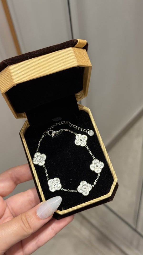 Gourmette Van Cleef strass argenté 🩶