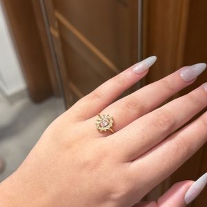 Bague marquise pink ajustable ✨
